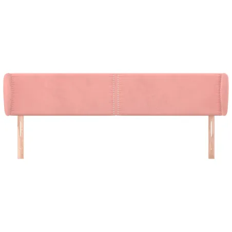 Tête de lit avec oreilles Rose 183x23x78/88 cm Velours