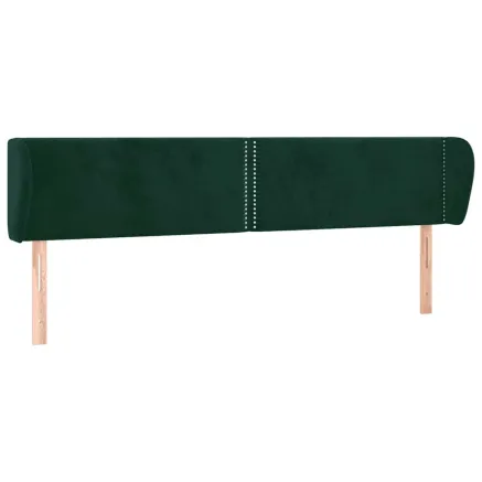 Tête de lit avec oreilles Vert foncé 203x23x78/88 cm Velours 2