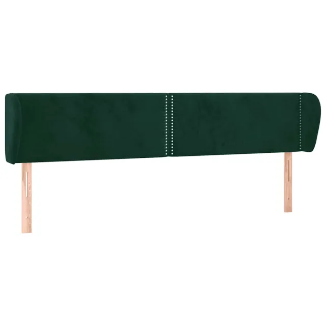 Tête de lit avec oreilles Vert foncé 203x23x78/88 cm Velours