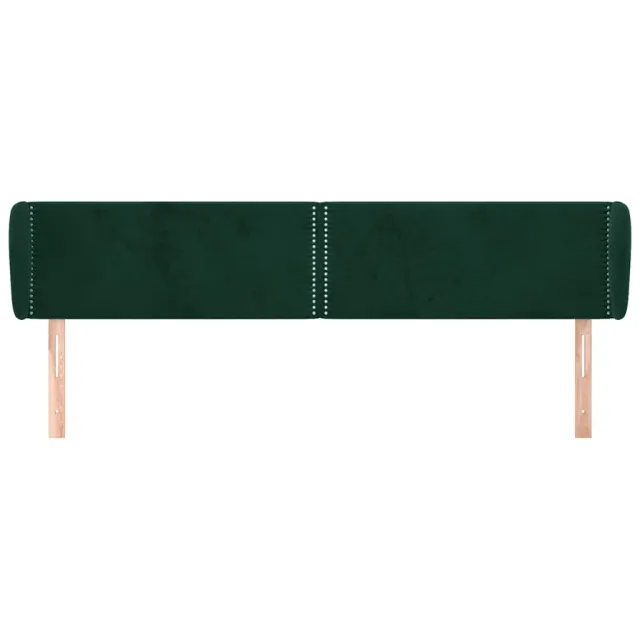 Tête de lit avec oreilles Vert foncé 203x23x78/88 cm Velours