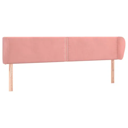 Tête de lit avec oreilles Rose 203x23x78/88 cm Velours