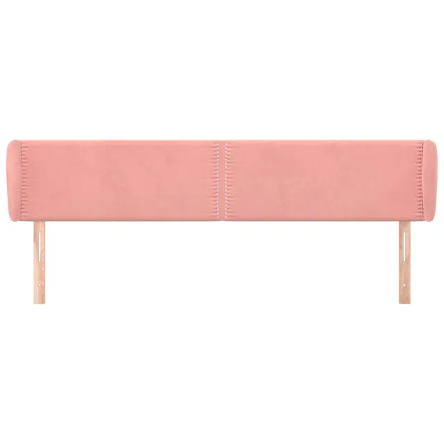 Tête de lit avec oreilles Rose 203x23x78/88 cm Velours