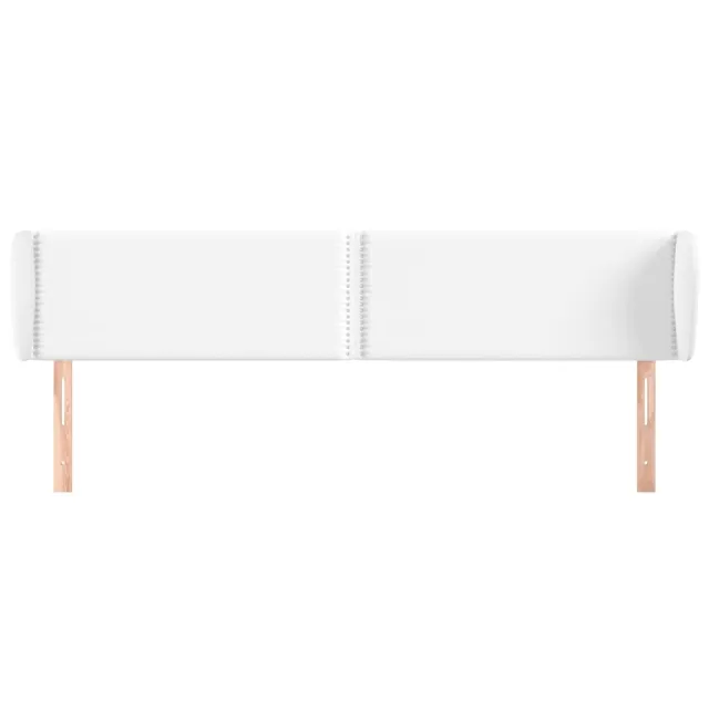 Tête de lit avec oreilles Blanc 183x23x78/88 cm Similicuir