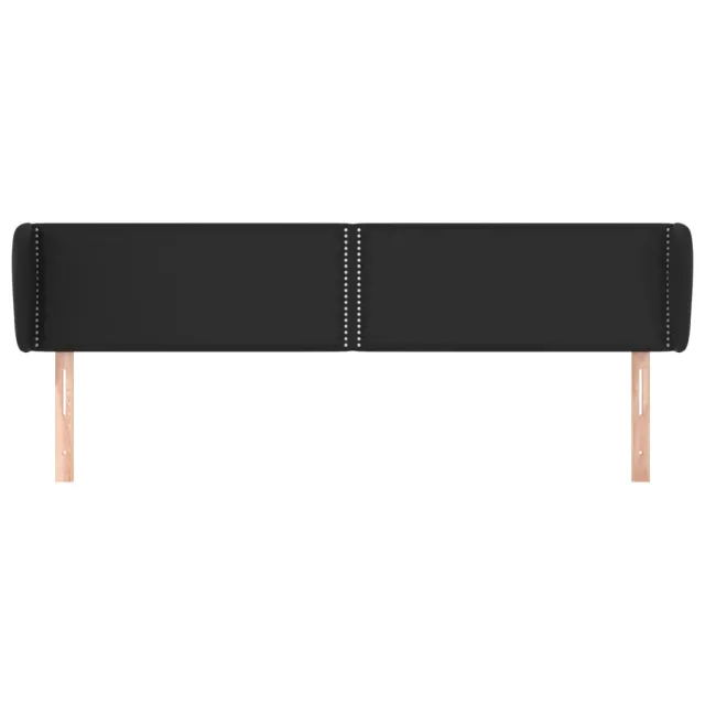 Tête de lit avec oreilles Noir 203x23x78/88 cm Similicuir