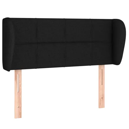 Tête de lit avec oreilles Noir 93x23x78/88 cm Tissu 2