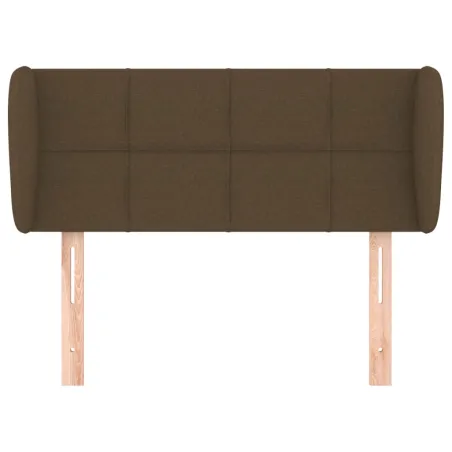 Tête de lit avec oreilles Marron foncé 93x23x78/88 cm Tissu