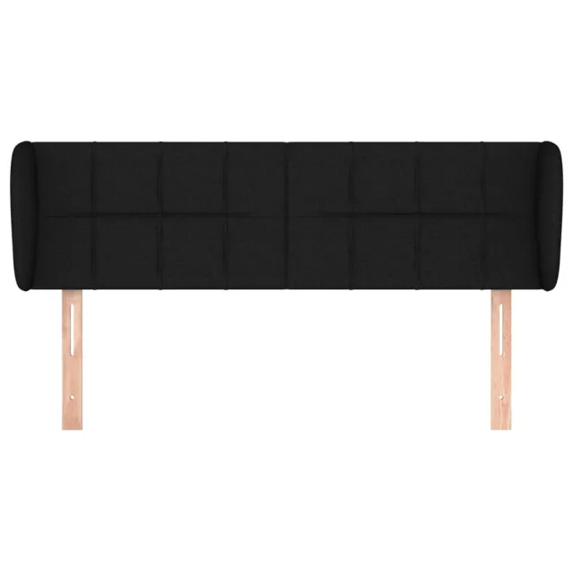 Tête de lit avec oreilles Noir 147x23x78/88 cm Tissu