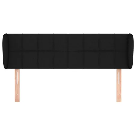 Tête de lit avec oreilles Noir 147x23x78/88 cm Tissu