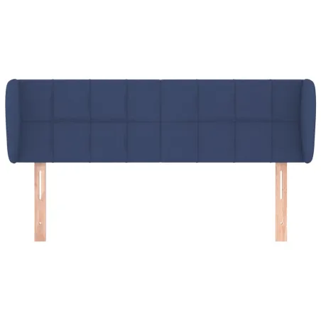 Tête de lit avec oreilles Bleu 147x23x78/88 cm Tissu