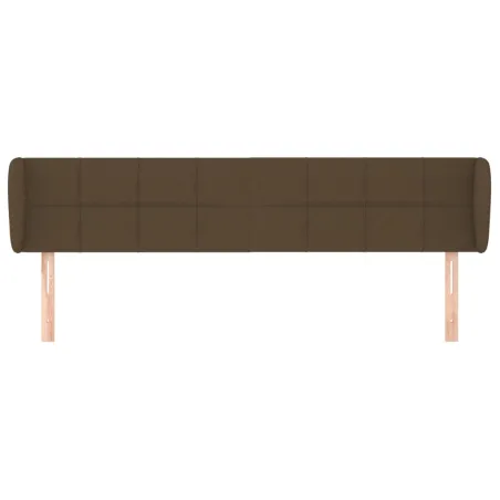 Tête de lit avec oreilles Marron foncé 163x23x78/88 cm Tissu