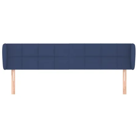 Tête de lit avec oreilles Bleu 183x23x78/88 cm Tissu