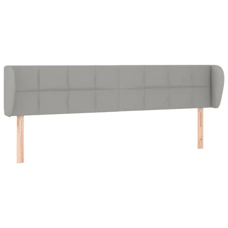 Tête de lit avec oreilles Gris clair 203x23x78/88 cm Tissu