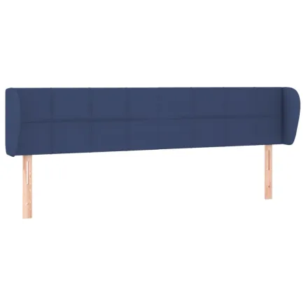 Tête de lit avec oreilles Bleu 203x23x78/88 cm Tissu 2