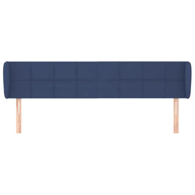 Tête de lit avec oreilles Bleu 203x23x78/88 cm Tissu