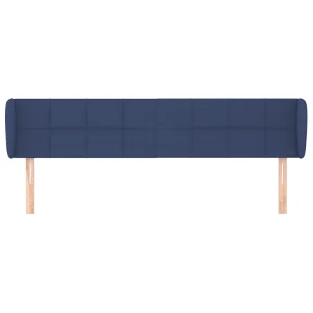Tête de lit avec oreilles Bleu 203x23x78/88 cm Tissu