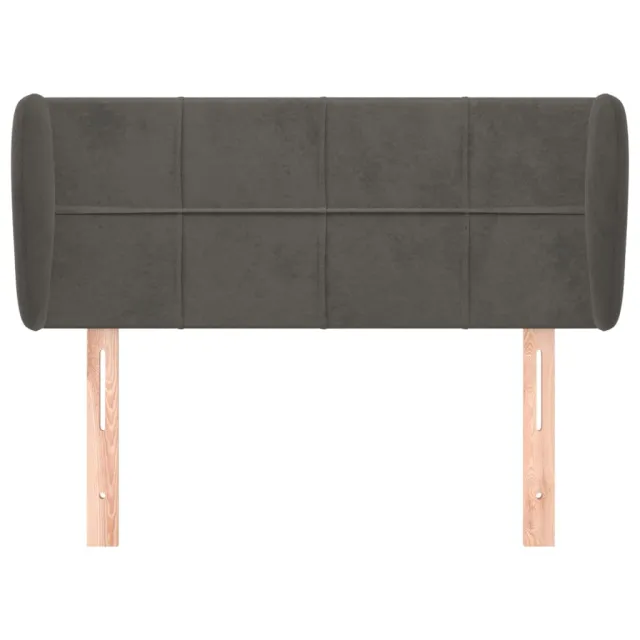 Tête de lit avec oreilles Gris foncé 83x23x78/88 cm Velours