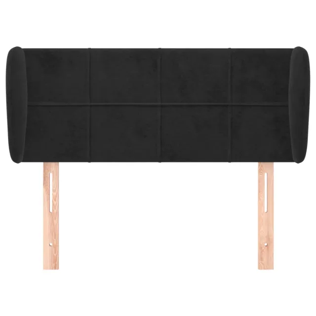 Tête de lit avec oreilles Noir 83x23x78/88 cm Velours