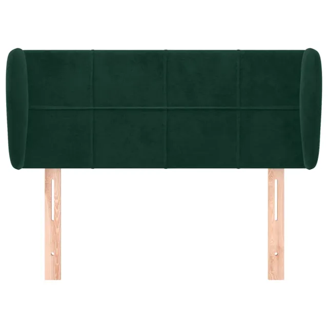 Tête de lit avec oreilles Vert foncé 83x23x78/88 cm Velours