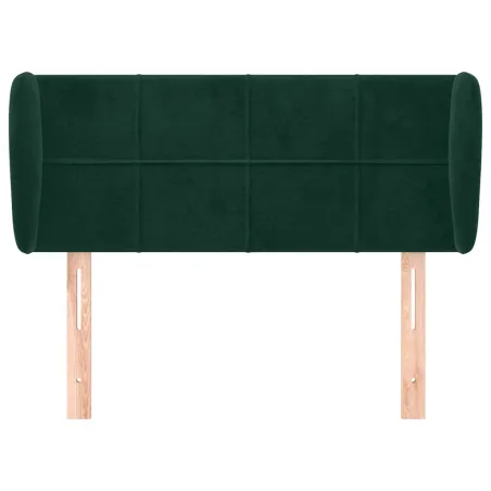 Tête de lit avec oreilles Vert foncé 83x23x78/88 cm Velours