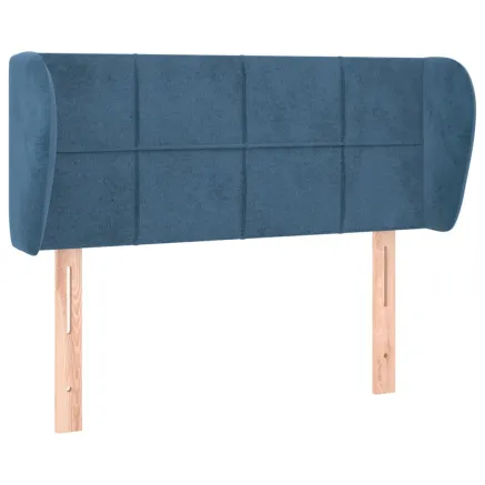Tête de lit avec oreilles Bleu foncé 93x23x78/88 cm Velours 2