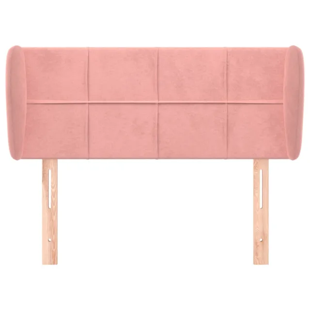 Tête de lit avec oreilles Rose 93x23x78/88 cm Velours