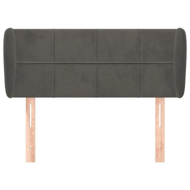 Tête de lit avec oreilles Gris foncé 103x23x78/88 cm Velours