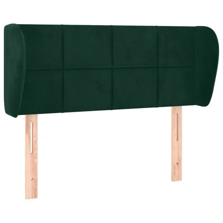 Tête de lit avec oreilles Vert foncé 103x23x78/88 cm Velours