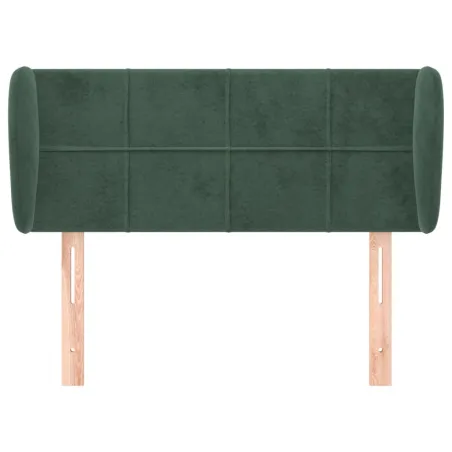 Tête de lit avec oreilles Vert foncé 103x23x78/88 cm Velours