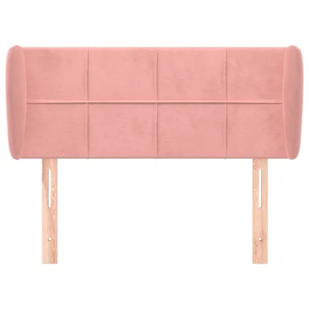 Tête de lit avec oreilles Rose 103x23x78/88 cm Velours