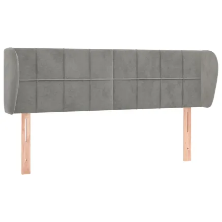 Tête de lit avec oreilles Gris clair 147x23x78/88 cm Velours 2