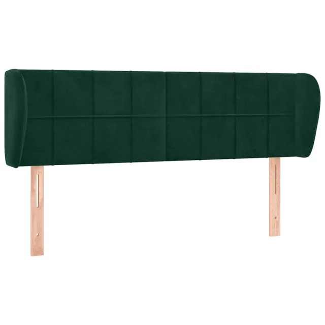 Tête de lit avec oreilles Vert foncé 147x23x78/88 cm Velours