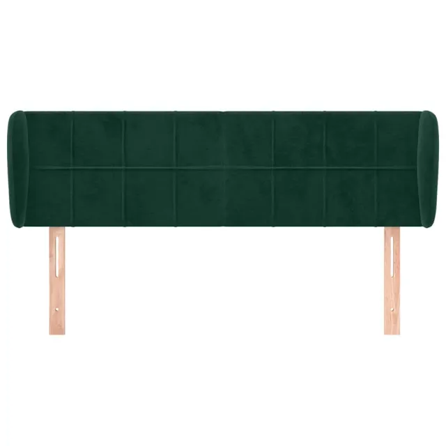 Tête de lit avec oreilles Vert foncé 147x23x78/88 cm Velours