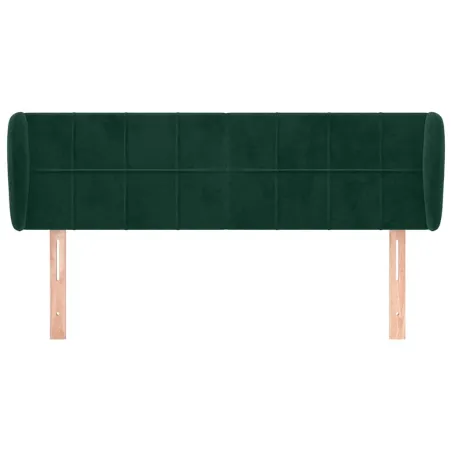 Tête de lit avec oreilles Vert foncé 147x23x78/88 cm Velours