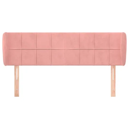 Tête de lit avec oreilles Rose 147x23x78/88 cm Velours