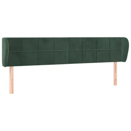 Tête de lit avec oreilles Vert foncé 163x23x78/88 cm Velours 2