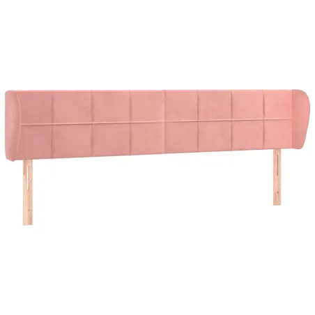 Tête de lit avec oreilles Rose 163x23x78/88 cm Velours