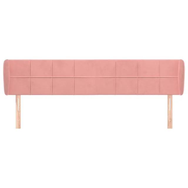 Tête de lit avec oreilles Rose 163x23x78/88 cm Velours