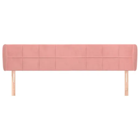 Tête de lit avec oreilles Rose 163x23x78/88 cm Velours