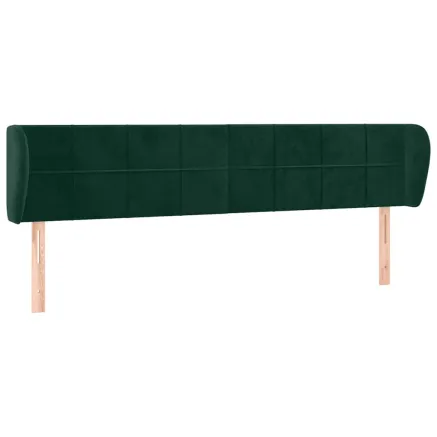 Tête de lit avec oreilles Vert foncé 183x23x78/88 cm Velours 2
