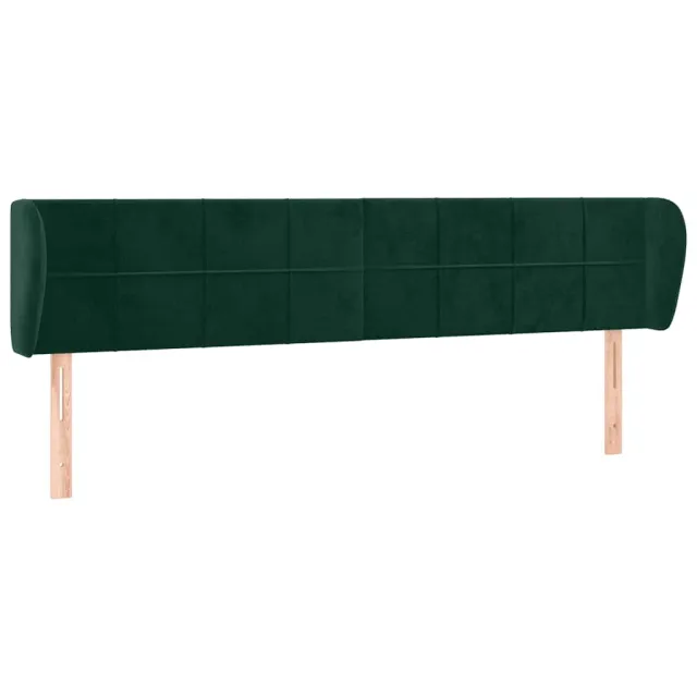 Tête de lit avec oreilles Vert foncé 183x23x78/88 cm Velours