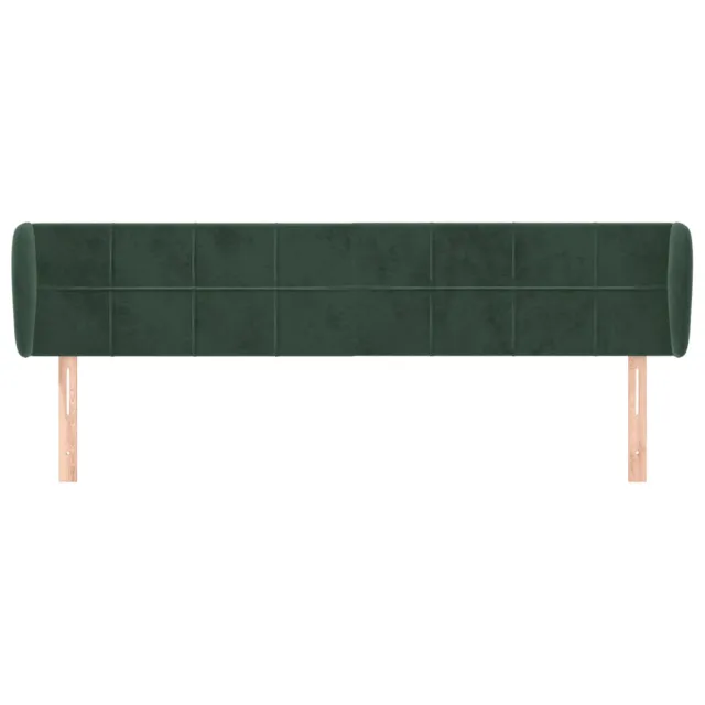 Tête de lit avec oreilles Vert foncé 183x23x78/88 cm Velours
