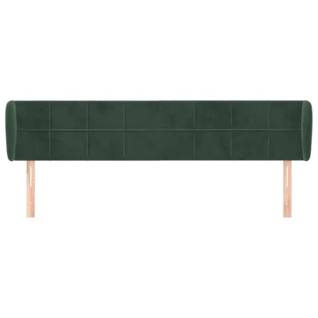 Tête de lit avec oreilles Vert foncé 183x23x78/88 cm Velours