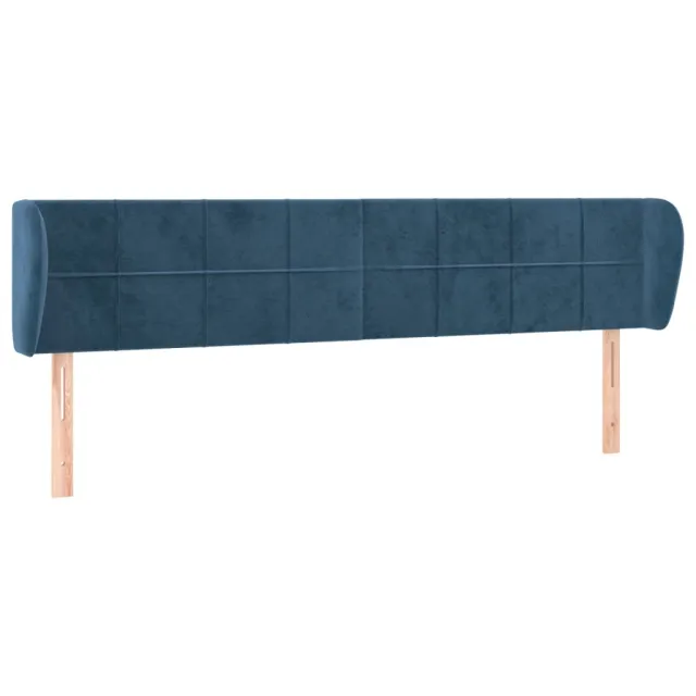 Tête de lit avec oreilles Bleu foncé 183x23x78/88 cm Velours