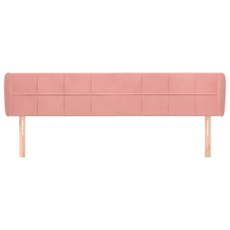 Tête de lit avec oreilles Rose 183x23x78/88 cm Velours