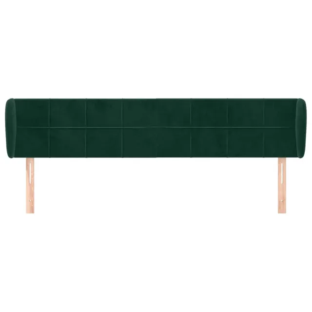 Tête de lit avec oreilles Vert foncé 203x23x78/88 cm Velours