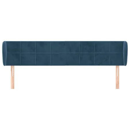 Tête de lit avec oreilles Bleu foncé 203x23x78/88 cm Velours