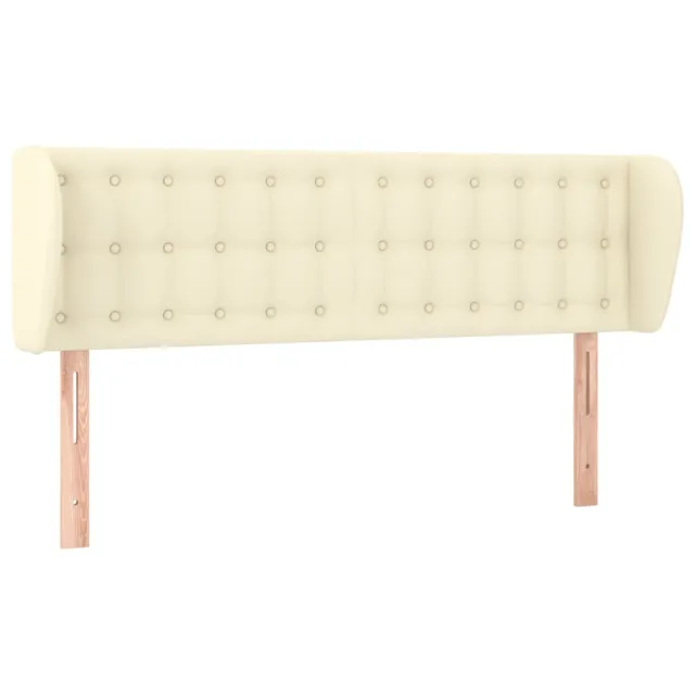 Tête de lit avec oreilles Crème 147x23x78/88 cm Similicuir