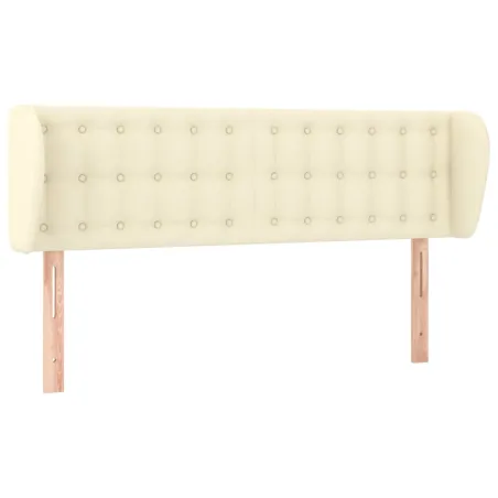 Tête de lit avec oreilles Crème 147x23x78/88 cm Similicuir