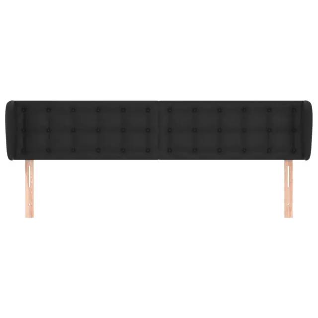 Tête de lit avec oreilles Noir 163x23x78/88 cm Similicuir