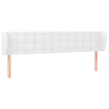 Tête de lit avec oreilles Blanc 183x23x78/88 cm Similicuir